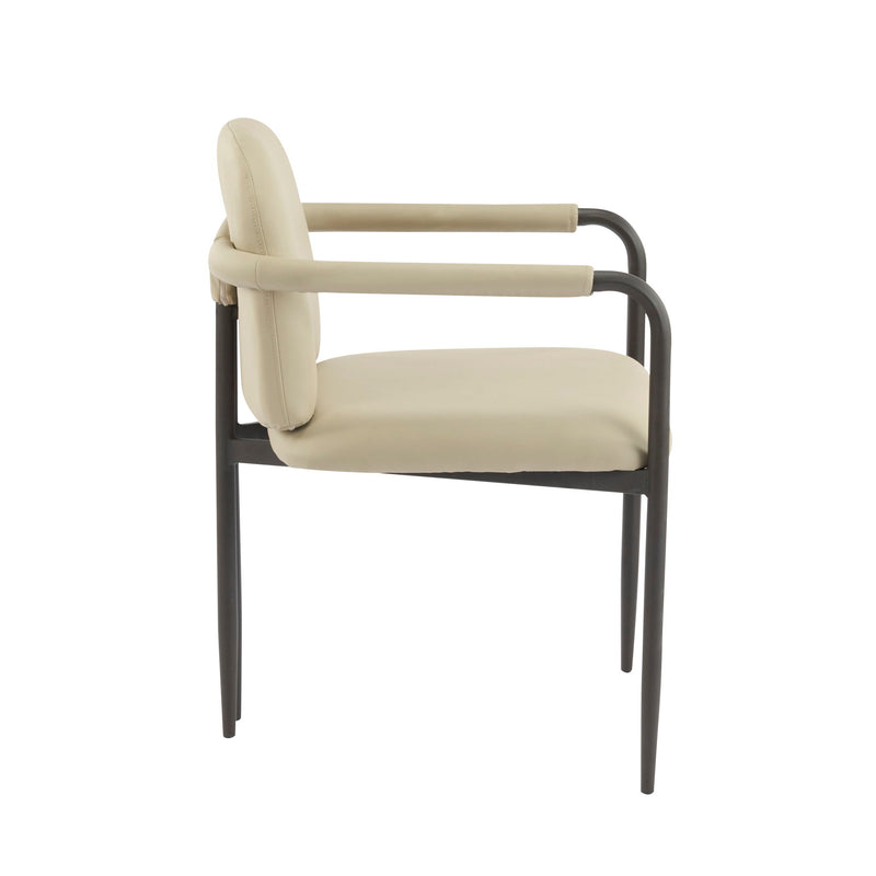 Sillas de comedor modernas (juego de 2) con estructura de hierro - Espresso / Caqui