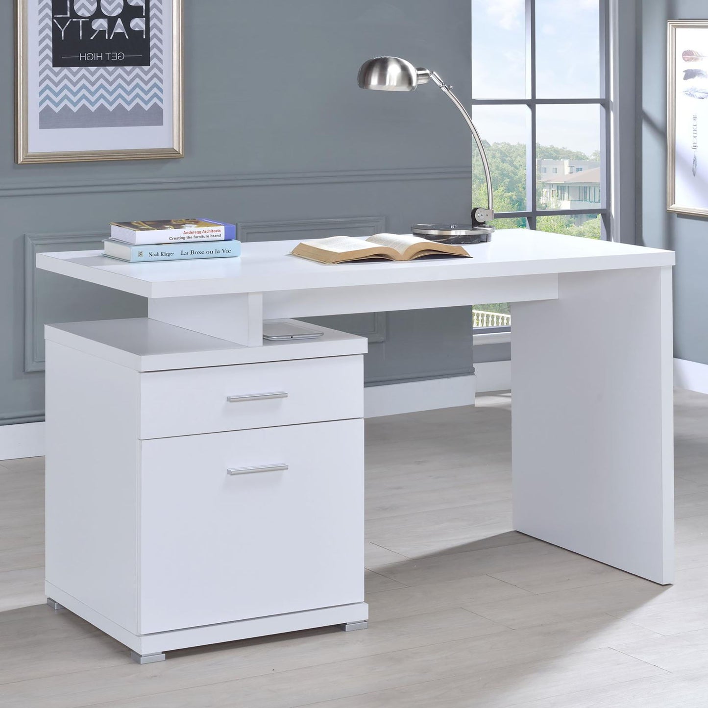 2 Drawer Reversible Office Desk With Modular Design