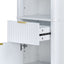 Tall Bathroom Storage Cabinet With Adjustable Shelves And 1 Drawer & Door