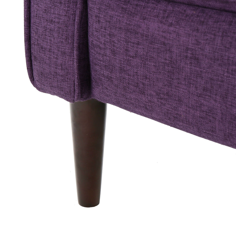Mid-Century Modern Recliner With Button Tufted Waffle Stitch