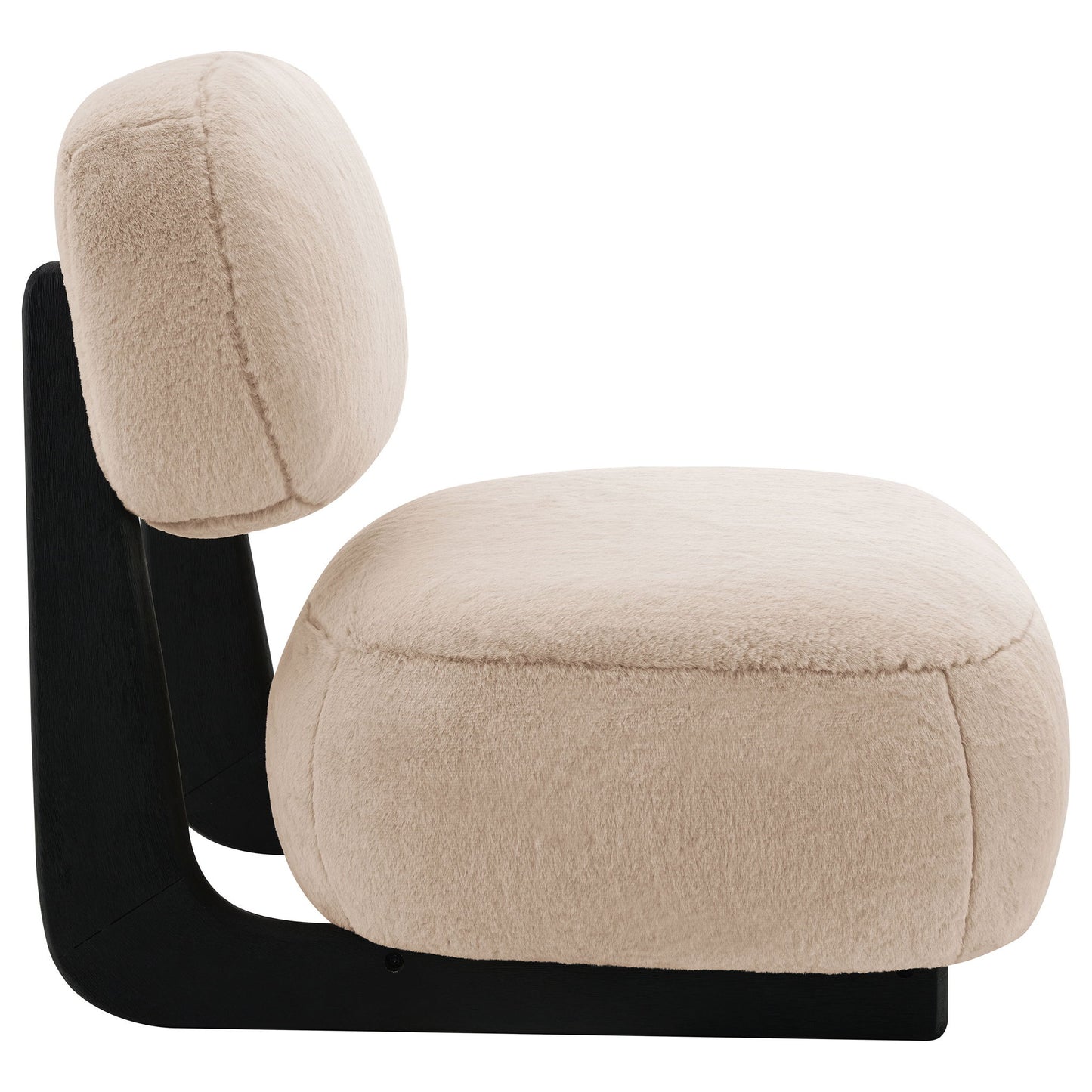 Phia - Upholstered Armless Chair With Oval Back - Camel