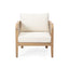 Outdoor Acacia Wood Patio Club Chair, Textilene Patio Furniture, Waterproof Thick Cushion Deep Seating For Porch, Garden, Backyard, Balcony, Weight Capacity 400Lbs, Light Teak - Beige