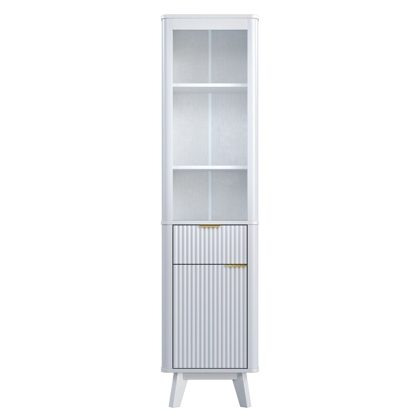 Tall Bathroom Storage Cabinet With Adjustable Shelves And 1 Drawer & Door