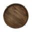 Modern Industrial Round End Table With Tray Top And Foldable Iron Legs - Natural