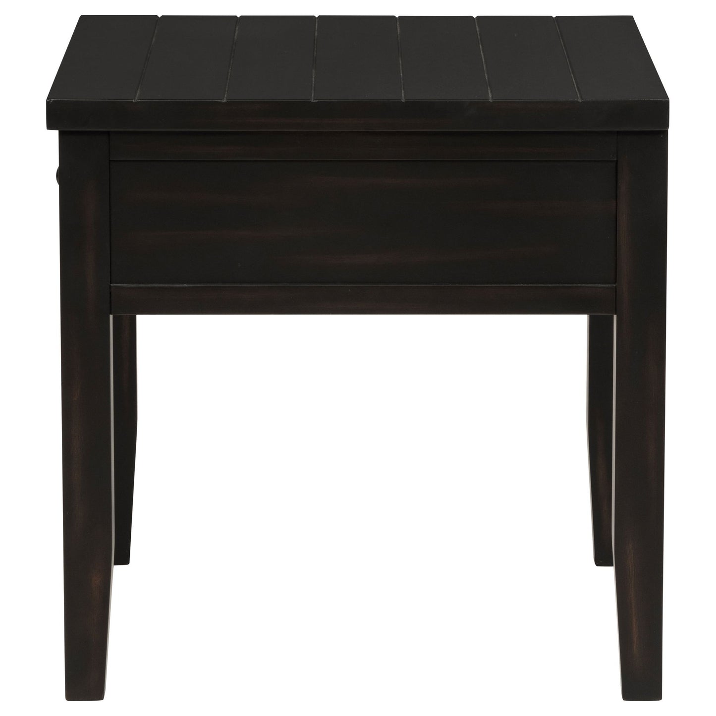 Sutter - 1 Drawer Square End Table - Dark Brown