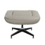 Piran - Twilight Top Grain Leather Accent Chair And Ottoman With Swivel - Gray