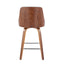 Gianna - Mid Century Modern Fixed Height Counter Stool With Swivel With Square Footrest (Set of 2)