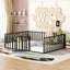 Metal Floor Bed Frame With Fence And Door