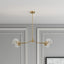 Jewel - 4 Lights Chandelier Ceiling Hanging Light Fixture - Clear / Gold