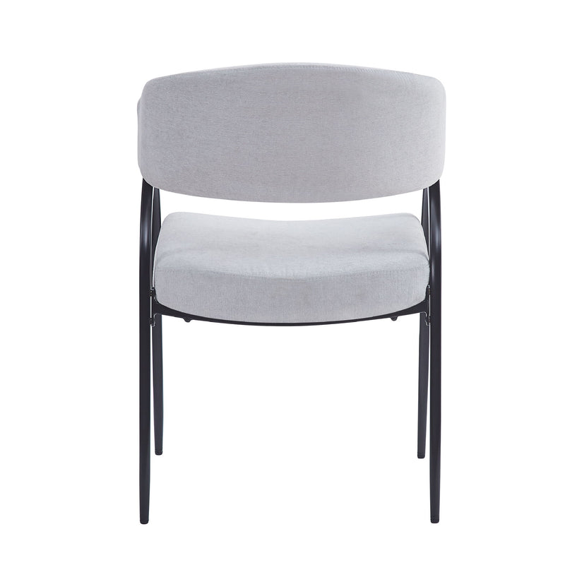 Modern Upholstered Dining Chairs With Metal Legs - Gray
