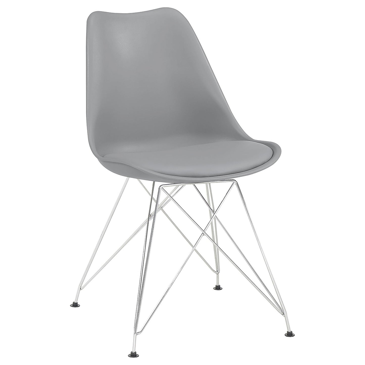 Padded Side Chair And Soft Upholstered Seat (Set of 2) - Gray