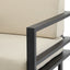 Modern 3 Piece Outdoor Patio Seating Set With Aluminum Frame And Weather Resistant Cushions - Beige / Gray