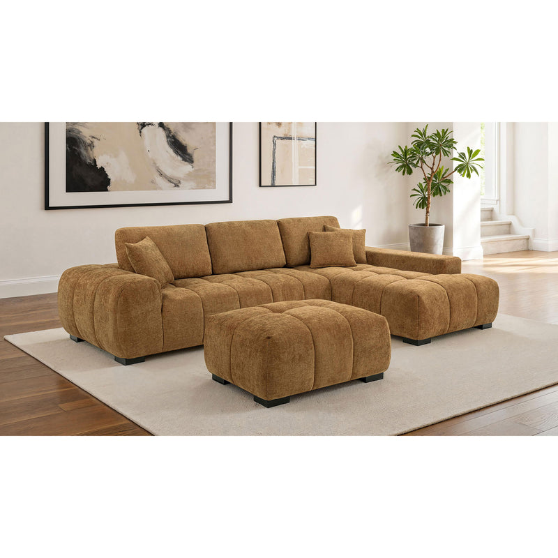 Plather - Sectional Sofa With Chaise - Amber