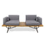 Outdoor Sofa With Cushions And Iron Legs - Dark Gray