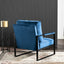 Classic Mid Century Modern Accent Chair With Durable Square Metal Frame, Armchair