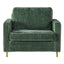 Accent Chair Upholstered Single Sofa With Square Arms, Sewn Pillow Back For Living Room