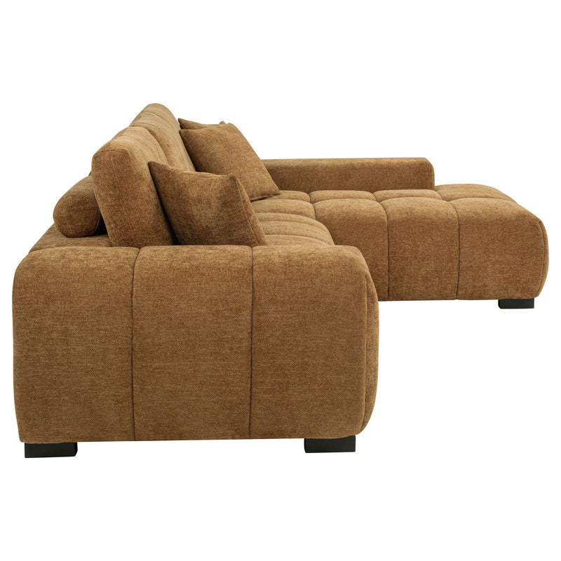 Plather - Sectional Sofa With Chaise - Amber