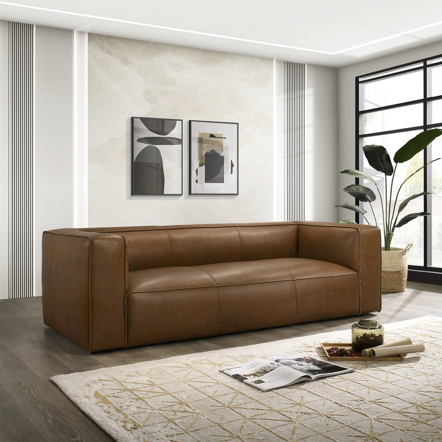 Colton - Sofa With Corner Blocked Frame - Tan