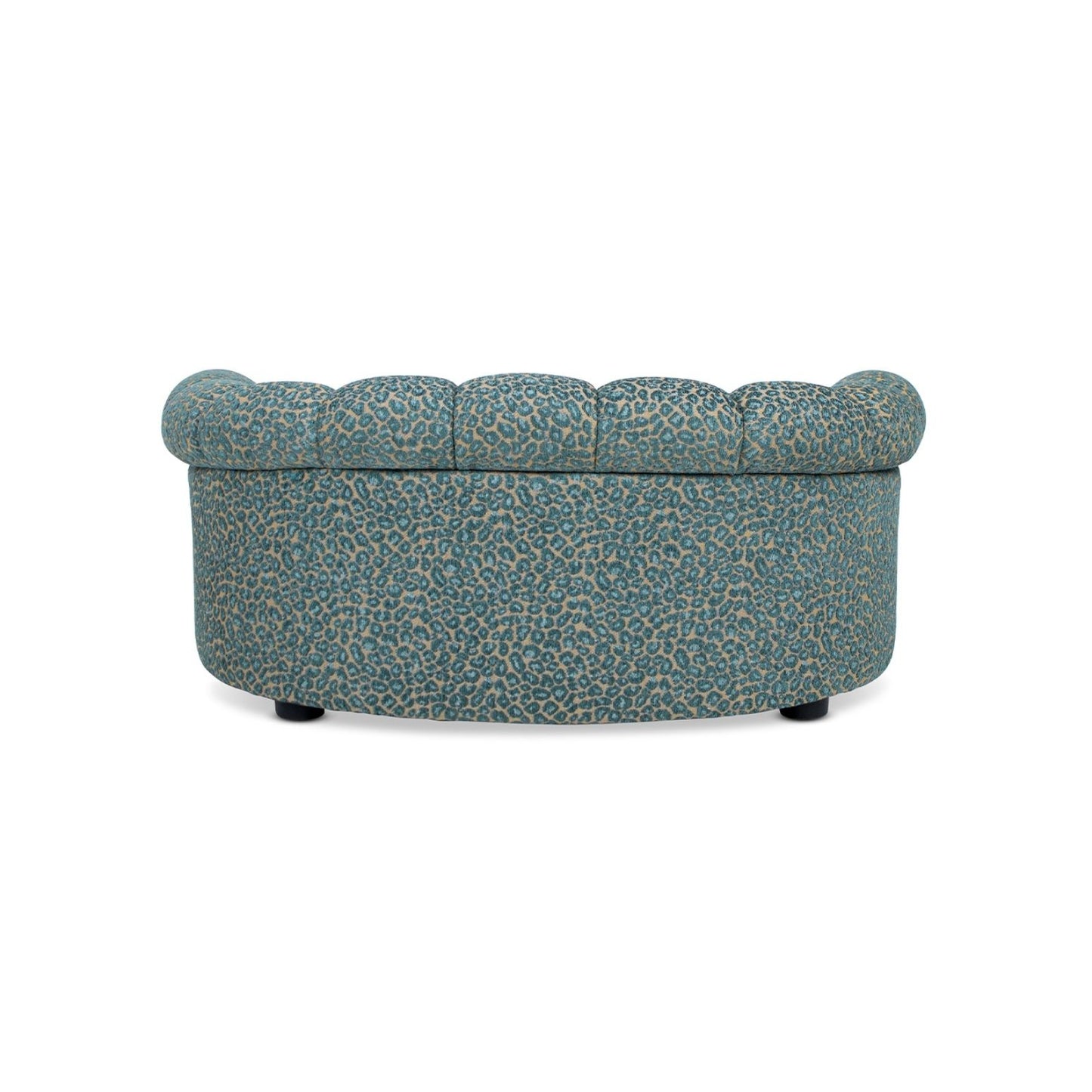 Halle - Rolled Arm Dog Sofa Bed - Gold / Blue