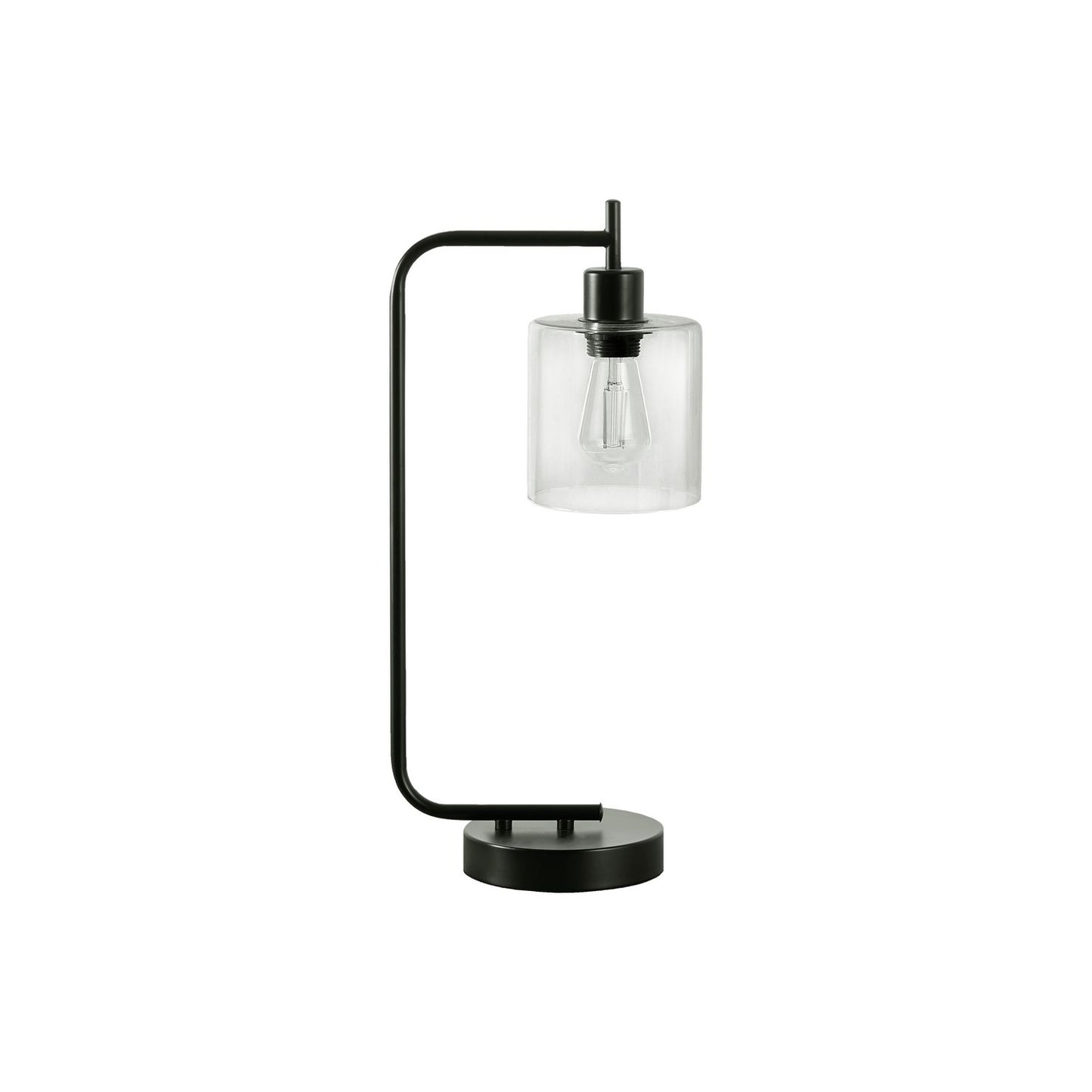 Lighting, Table Lamp, USB Port Included, Glass Shade, Modern - Black
