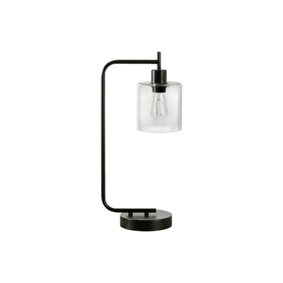 Lighting, Table Lamp, USB Port Included, Glass Shade, Modern - Black