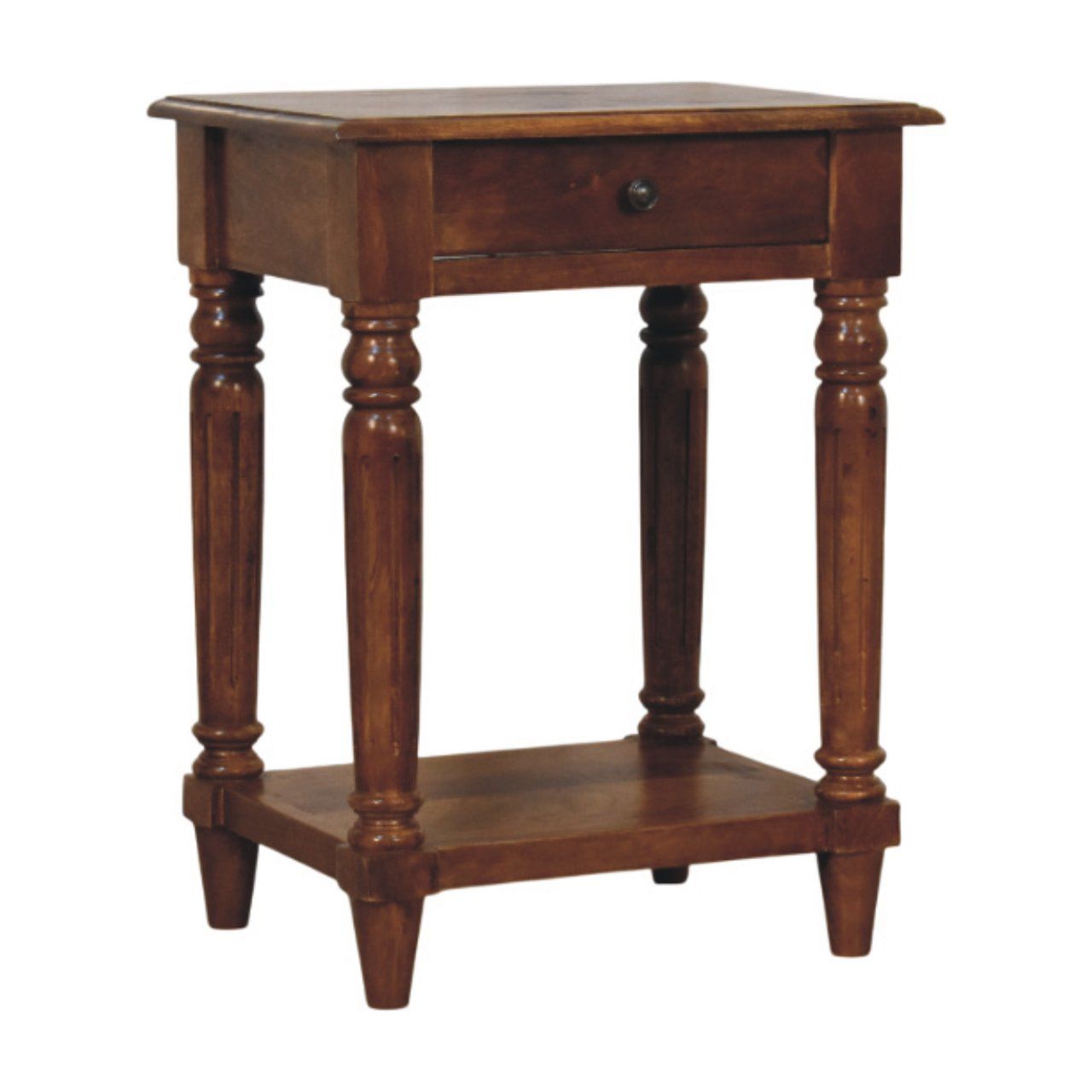 Turned Legs Drawer Table