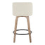 Toriano - Contemporary Fixed Height Counter Stool Swivel & Round Footrest (Set of 2)