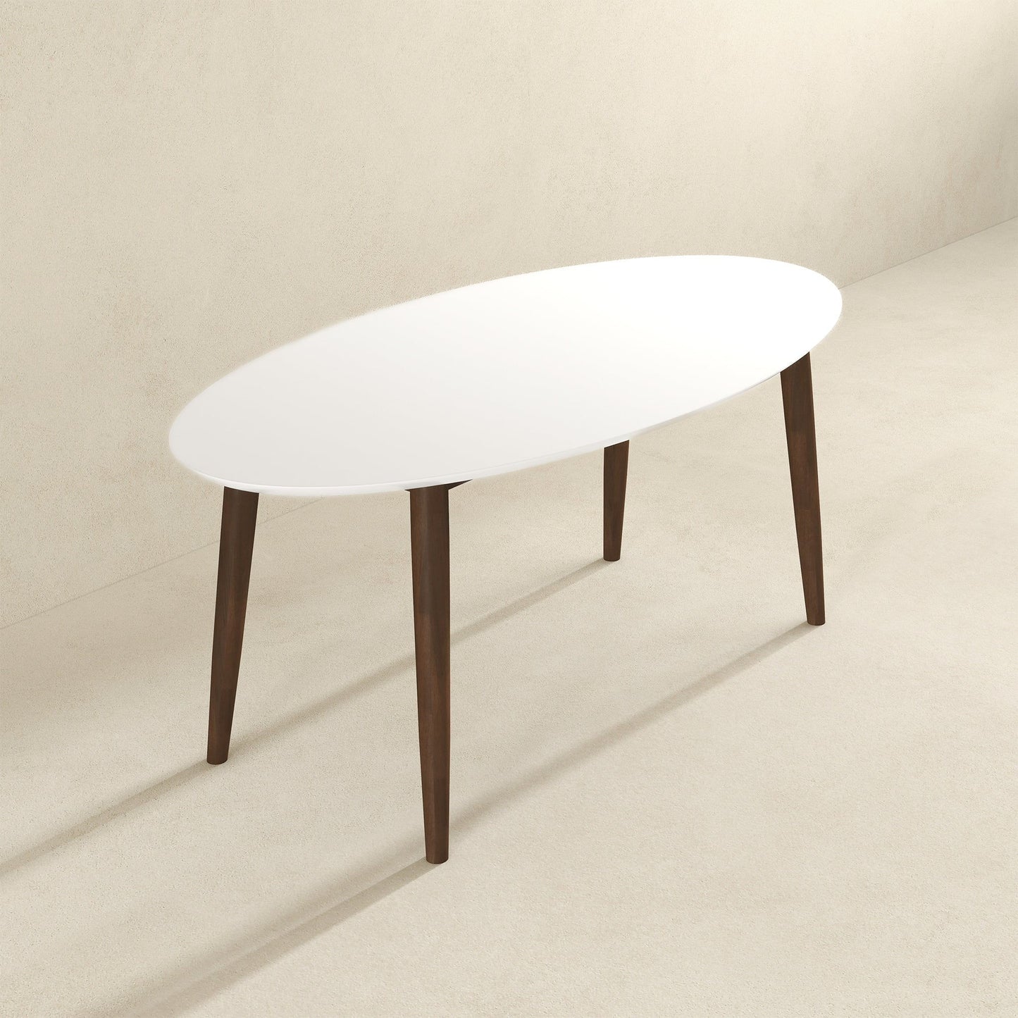 Ada - Oval Dining Table And 4 Side Chairs - White
