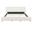 Upholstered Platform Bed Frame With Curved Headboard, Wood Slats Support
