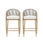 Outdoor 26" Counter Height Metal Frame Counter Stools With Scallop Shaped Backrest & Water Resistant Cushions