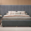 Upholstered Platform Bed With Big Headboard