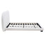King Size Upholstered Platform Bed With Split Headboard - White