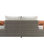 Salena - All Weather Wicker Patio Sofa & Ottoman With 2 Toss Pillows - Beige / Gray
