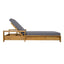 Chaise Lounge With Armrests, 2 Fold Cushion Set, 3 Position Adjustable Backrest, For Patio Pool - Dark Gray / Teak