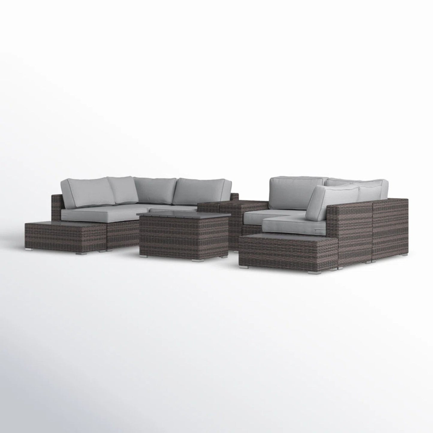 Wicker Sectional Seating Group With Cushions