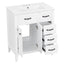Bathroom Vanity With Sink, Freestanding Design, Soft Close Doors & Drawers - White