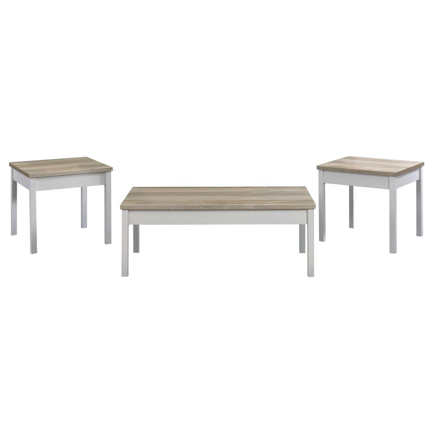 Quintara - 3 Piece Coffee Table Set - Natural / White
