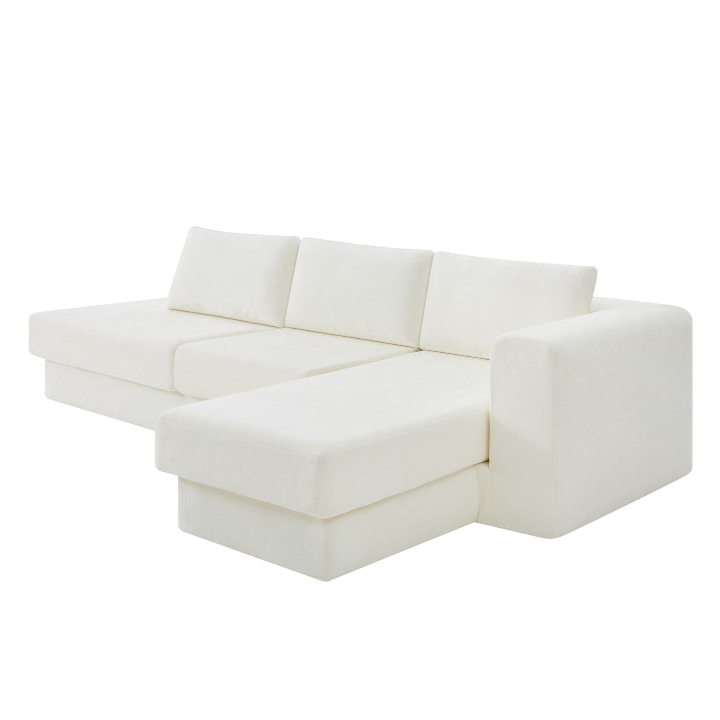 L-Shaped Modular Sofa With Double Layer Cushion