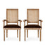 Elegant French Country Style Dining Chair With Cane Backrest