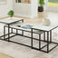 Vetra - Faux Marble 3 Piece Occasional Set - (Coffee & 2 End Tables) - Black / White