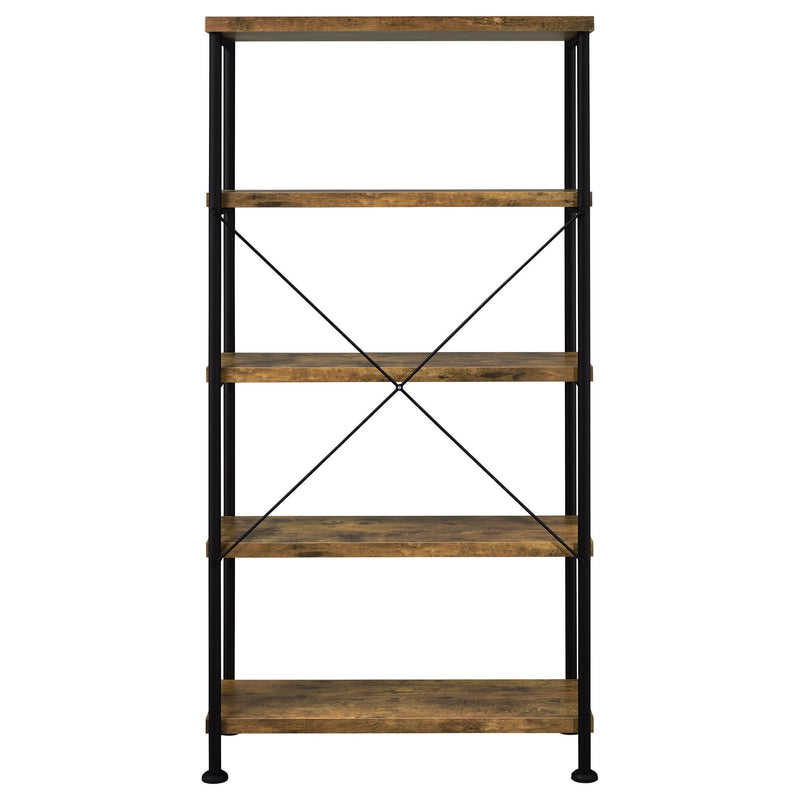 Avon - 2 Piece Computer Desk And Bookcase With 3 Drawers - Rustic Brown