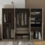 6 Doors Wardrobe Storage For Bedroom, With 2 Drawers Inside - Black / Nature