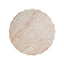 Outdoor / Indoor Lightweight Concrete Side Table, Cylinder Travertine Finish Accent Table - Beige