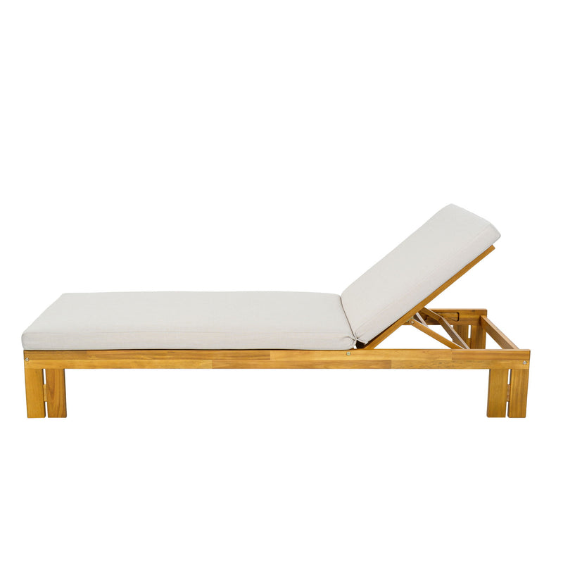 Outdoor Chaise Lounge With 5 Position Adjustable Backrest