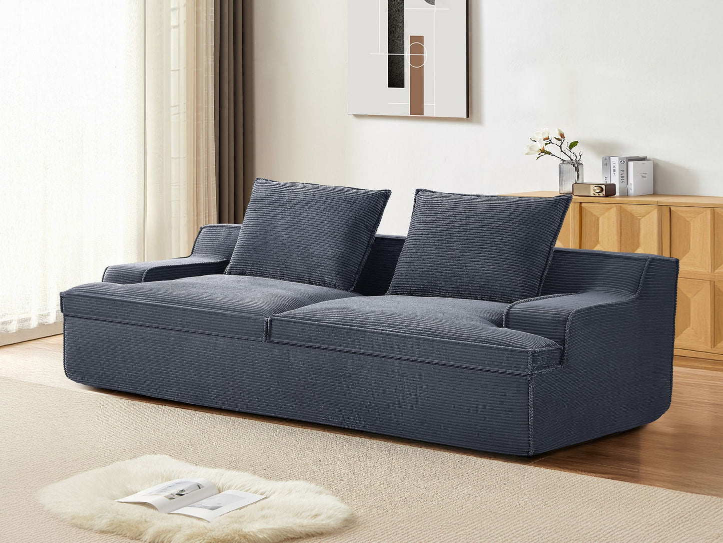 Nimbus - Oversized Full Foam 4 Seater Couch For Living Room Upholstered In Soft, Wide Armrests