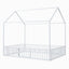 Metal House Bed With Fence And Door