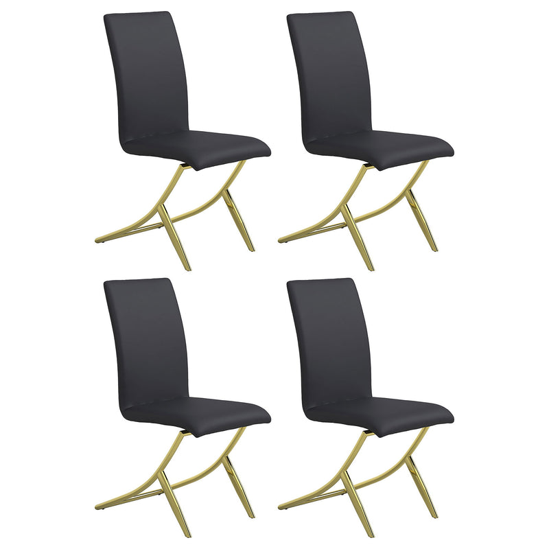 Sillas de comedor (juego de 2) - Negro / Dorado