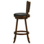 Swivel Stool With Upholstered Seat (Set of 2) - Black / Brown