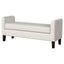 Hollis - Upholstered Accent Bench With Armrests Seating - Vanilla White