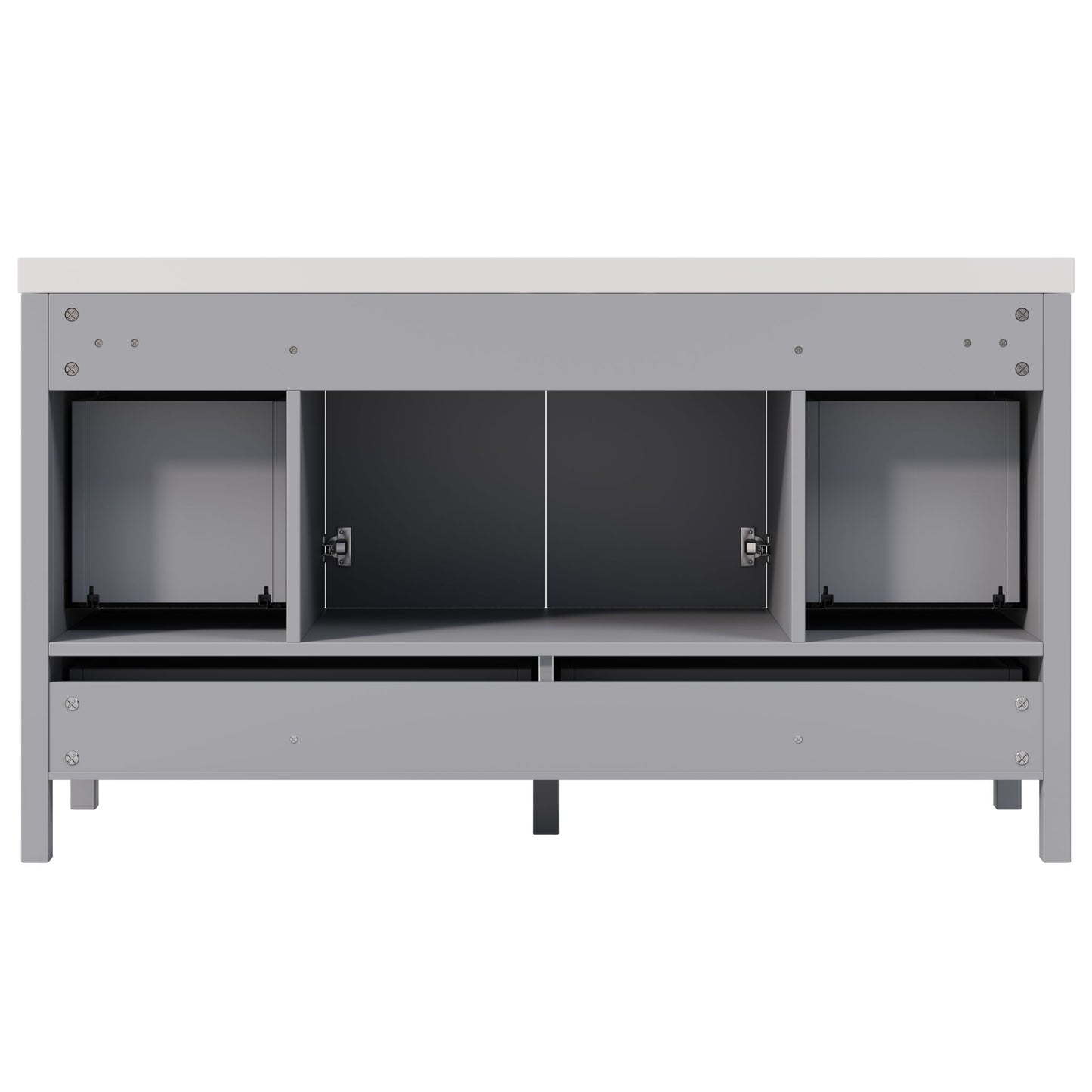Bathroom Vanity With Separate Sink, Soft Close Doors And 4 Drawers